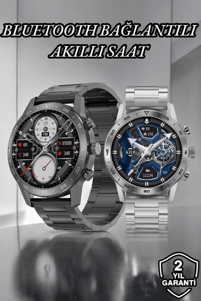 Suya Dayanıklı Dokunmatik Akıllı Saat Bluetooth 5.0, Sesli Asistan ve Sağlık Takibi ürün görseli