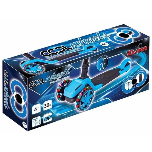 Cool Wheels Tulpar Işıklı Katlanabilir Scooter Mavi - Resim 2
