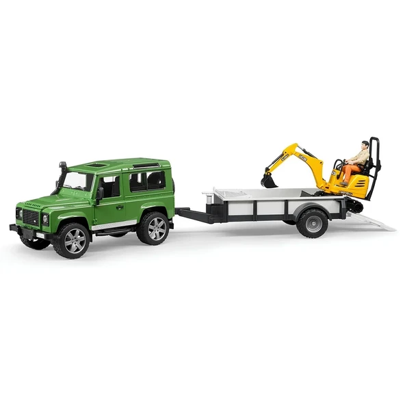 Bruder Land Rover Arazi Aracı Ve Jcb Mini Kazıcı BR02593 - Resim 2