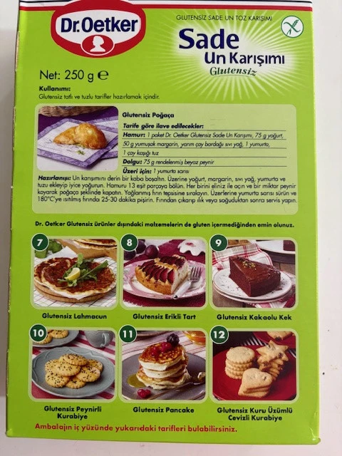 dr oetker sade un karışımı glütensiz 250 gr ürün görseli