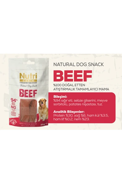 Nutri Canin Sığır Etli Tahılsız 80gr Köpek Ödülü - 2