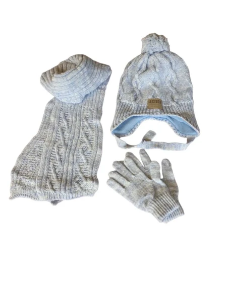 Kitti 4-8 Yaş Erkek Çocuk Atkı Bere Eldiven 3'lü Takım - Resim 2