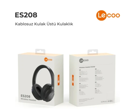 Lenovo Lecoo ES208 Siyah Kulak Üstü Bluetooth Kulaklık - Resim 3