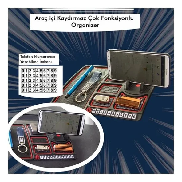 Çok Fonksiyonlu Araç İçi Telefon Tutucu - 5