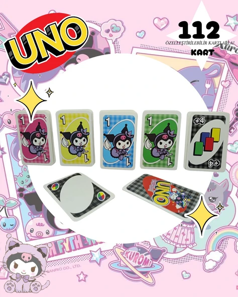 Kuromi Uno Kartı 112'li Oyun Kağıdı - Resim 2