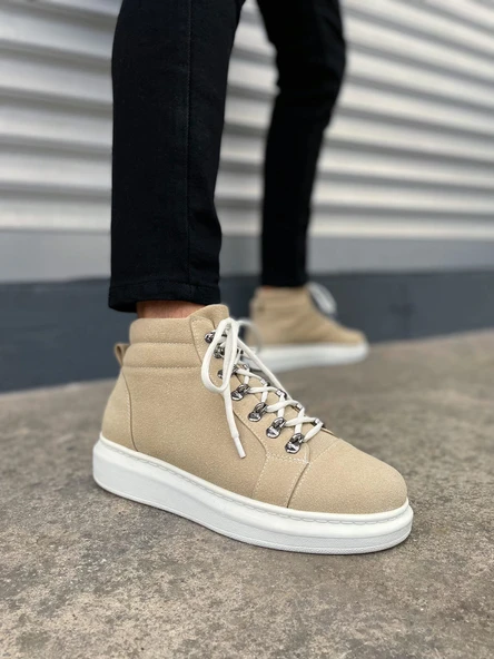 Atto Bağcıklı Ortopedik Taban Süet Erkek Spor Bot SBT - Krem - 2