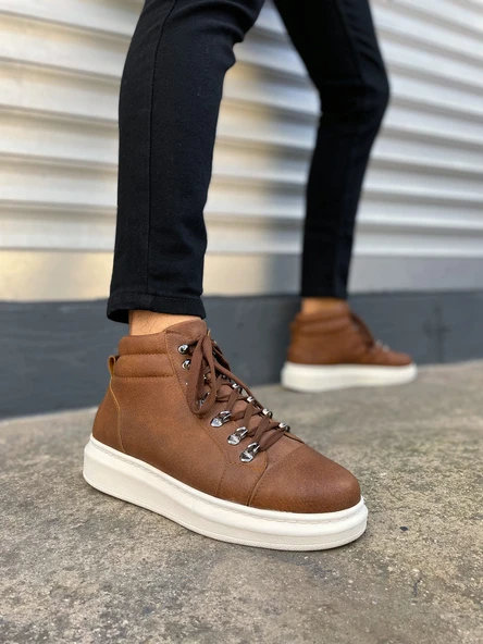 Atto Bağcıklı Ortopedik Taban Cilt Erkek Spor Bot CBT - Taba