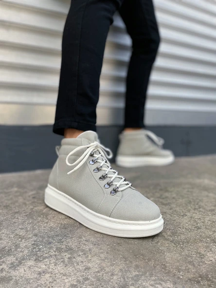 Atto Bağcıklı Ortopedik Taban Süet Erkek Spor Bot SBT - Gri - 2