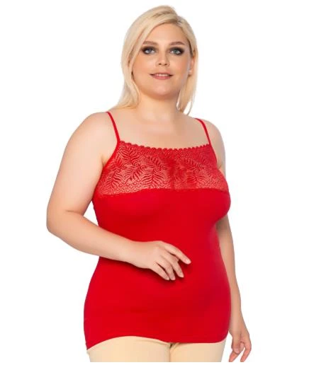 3 Adet Gümüş Bayan Önü Geniş Dantelli İp Askılı Atlet 4064 - Resim 2