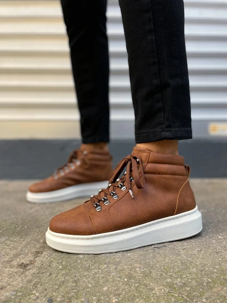 Atto Bağcıklı Ortopedik Taban Cilt Erkek Spor Bot CBT - Taba - 2