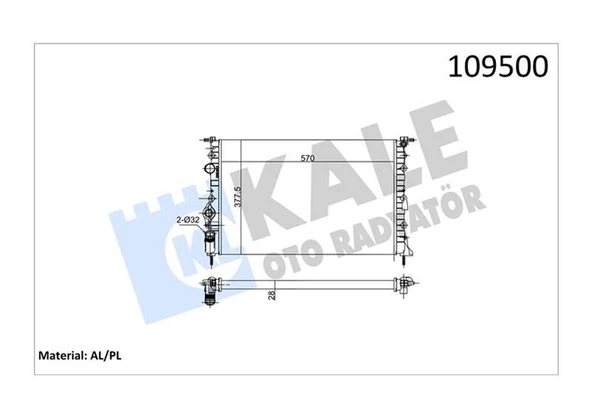 RADYATÖR MGN 1.6i-2.0i 96-99 -2.0i 99>SCENIC I 1.9DTI-DCI 99-03 KLİMASIZ MEK 570x358x22  7702258283-7700838135-7700437266 ürün görseli