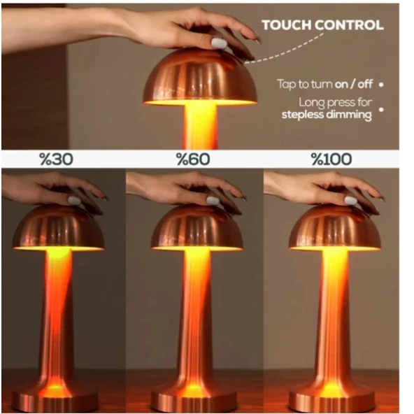 Mantar Dokunmatik LED Masa Lambası - 3