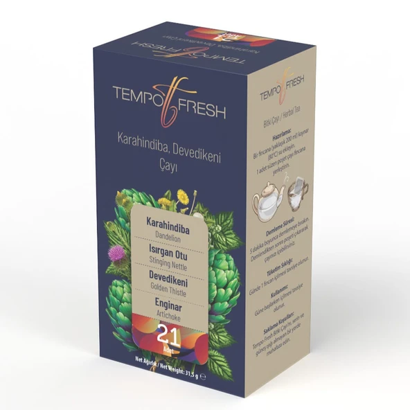 Tempo Fresh Karahindiba Isırgan Devedikeni Enginar Çayı Poşet - 2