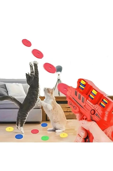 25 Köpük Disk Atan Oyuncak Tabanca Kedi Köpek EVA Frizbi Atan Çocuk Oyun Tabancası Yumuşak Kurşun - Resim 3