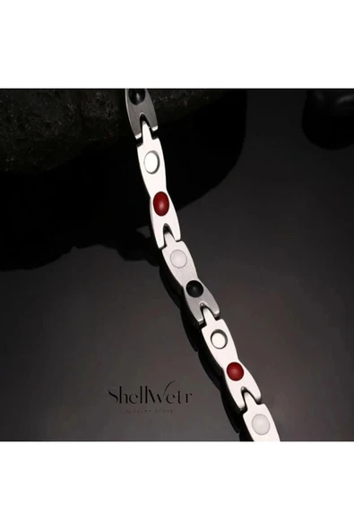 Argelon erkek 925 gümüş kaplama mıknatıslı bileklik Özel Tasarım Luxery Bileklik - Resim 2