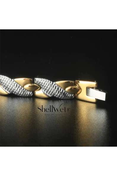 Argelon erkek 925 gümüş kaplama mıknatıslı bileklik Özel Tasarım Luxery Bileklik - Resim 4