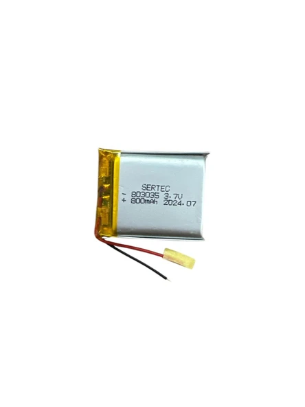 803035 3.7V 800 MAh Li-Polymer Pil (Devreli/1.5A) ürün görseli 1
