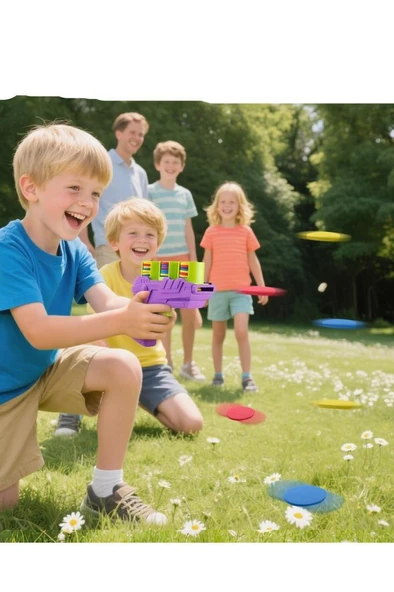 25 Köpük Disk Atan Oyuncak Tabanca Kedi Köpek EVA Frizbi Atan Çocuk Oyun Tabancası Yumuşak Kurşun - Resim 2