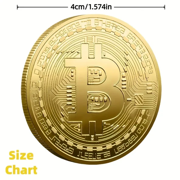 Altın Kaplama Bitcoin Anma Madeni Coin - Arkadaşlar İçin Benzersiz Koleksiyonluk Hediye - Resim 3