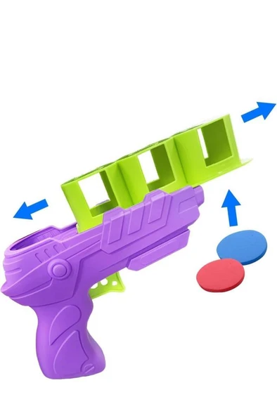 25 Köpük Disk Atan Oyuncak Tabanca Kedi Köpek EVA Frizbi Atan Çocuk Oyun Tabancası Yumuşak Kurşun - Resim 6