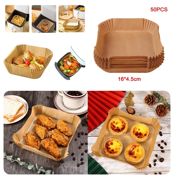 Büyük Boy Air Fryer Fritöz Pişirme Kağıdı 50 Adet - Resim 2