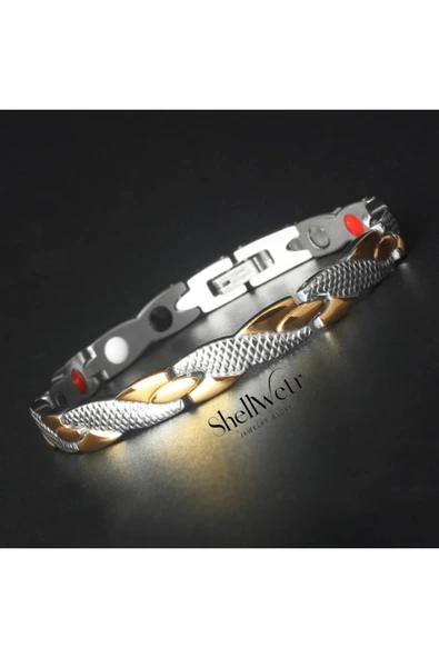 Argelon erkek 925 gümüş kaplama mıknatıslı bileklik Özel Tasarım Luxery Bileklik - Resim 5