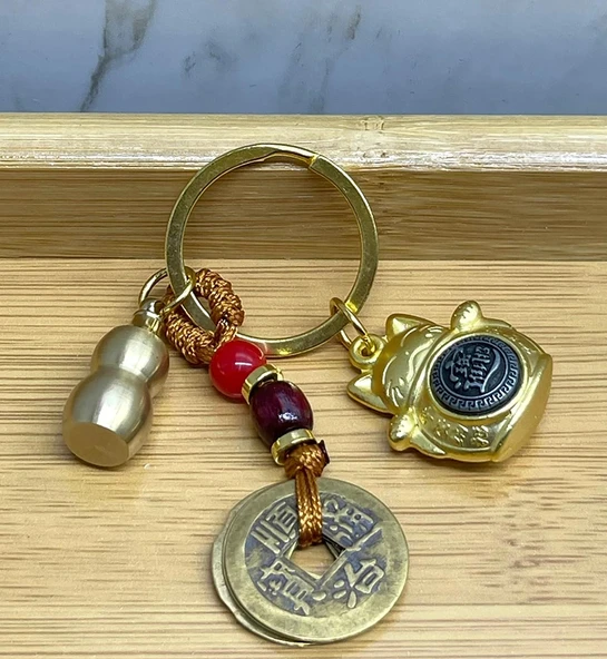 Metal Şans Ve Bereket Kedisi Anahtarlık Model 3 - Resim 2
