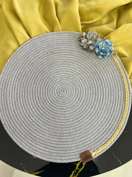 MDB DecoHandy 39cm Çiçekli Jüt Örme Supla Amerikan Servis - Resim 3