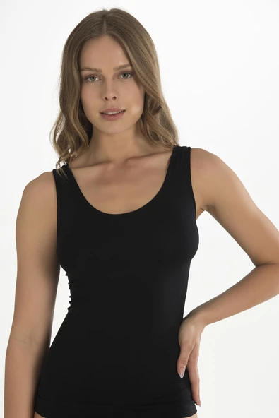 MDB MdbShop Geniş Askılı Siyah Ribana Atlet ürün görseli 1