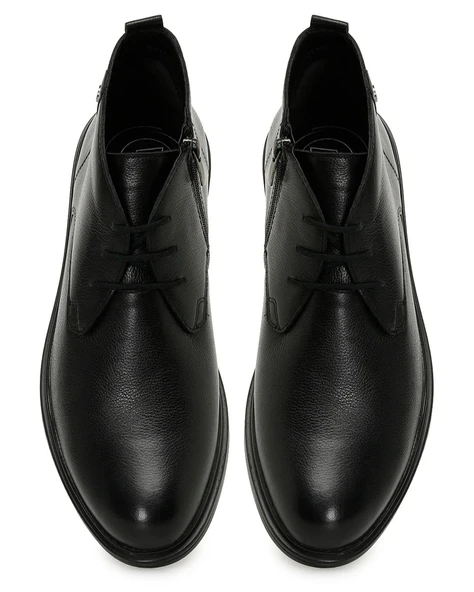 Polaris 109032 Siyah Hakiki Deri Erkek Bot - Resim 4