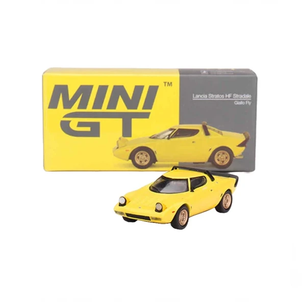 Mini GT 1/64 Lancia Stratos HF Stradale Giallo Fly - Resim 3