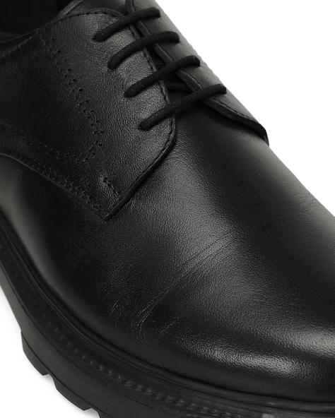 Polaris  109005 Siyah Hakiki Deri Erkek Ayakkabı - Resim 7