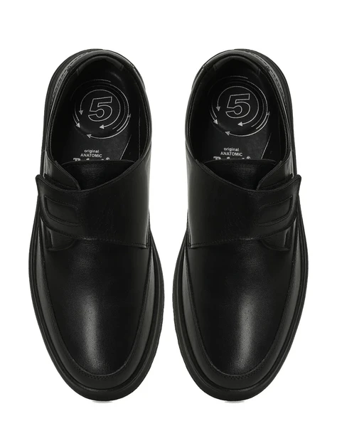 Polaris 109024 Siyah Hakiki Deri Erkek Ayakkabı - Resim 4