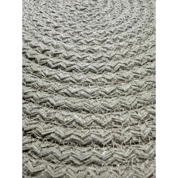 MDB DecoHandy 39cm Neon Renkli Şeritli Jüt Örme Supla Amerikan Servis - Resim 4