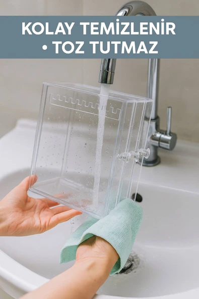 192 Bölmeli Şeffaf Akrilik Takı Düzenleyici Organizer – Küpe, Kolye ve Yüzük Saklama Kutusu - 6