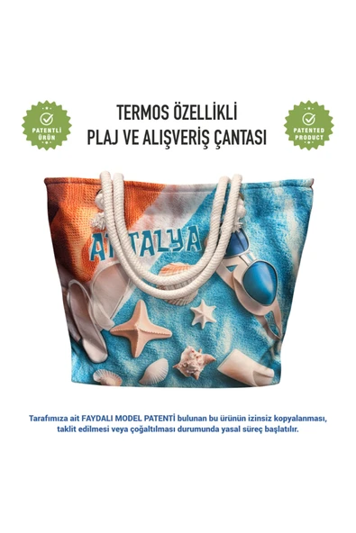 Termal Isı Yalıtımlı, Sıcak ve Soğuk Muhafazalı Kadın Çanta-Gözlük Desen ürün görseli
