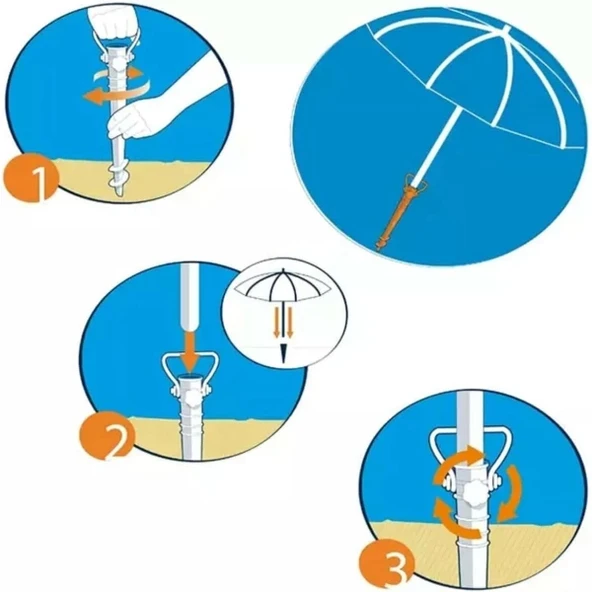 MDB Plastik Şemsiye Sabitleme Kazığı - Resim 3