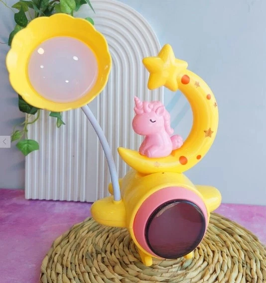Çocuk Odası Ay ve Unicorn Desenli Gece Lambası - 2