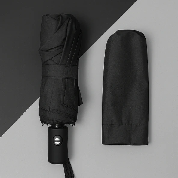 Siyah Kılıflı Otomatik Kompakt Şemsiye - 4