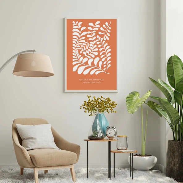 Turuncunun Büyüsü Matisse Duvar Tablosu Çerçeveli 3'lü Set Beyaz Renk 30 x 42 Boyut/Ebat - 2