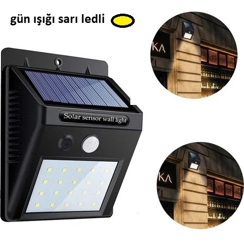 Hareket Sensörlü Güneş Enerjili Lamba 20 led - Resim 2