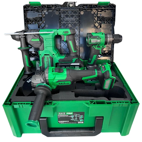 HaisPro Akülü Set - 3'lü Profesyonel Akülü Set + 2X4 Ah Çift Akü - RB-01 - Resim 2