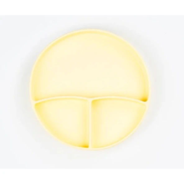 Sarı 3’lü Silikon Yemek Seti – Önlük + Diş Kaşıyıcılı Kaşık + Vakumlu Tabak - 3