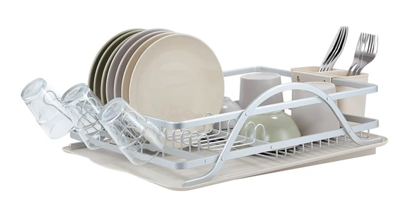 Deco Alüminyum Bulaşıklık Paslanmaz Bardak Tabak Kurutma Sepeti - 3