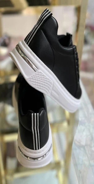 Günlük Kadın Sneaker | Kalın Taban & Şerit Detaylı - Resim 4