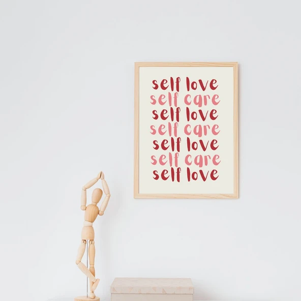 Self Love Care Duvar Tablosu Çerçeveli 3'lü Set Ahşap Renk 21 x 30 Boyut/Ebat - 4