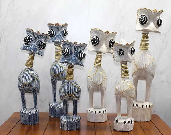 Ahşap 3'lü Deve Kuşu Seti 60 Cm - 2