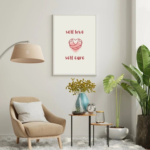 Self Love Care  Duvar Tablosu Çerçeveli 3'lü Set Beyaz Renk 35 x 50 Boyut/Ebat ürün görseli
