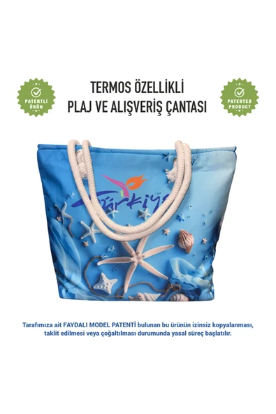 Termal Isı Yalıtımlı, Sıcak ve Soğuk Muhafazalı Kadın Çanta - Türkiye Desen ürün görseli
