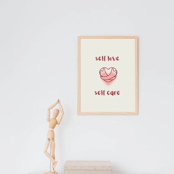 Self Love Care  Duvar Tablosu Çerçeveli 3'lü Set Ahşap Renk 35 x 50 Boyut/Ebat - Resim 2